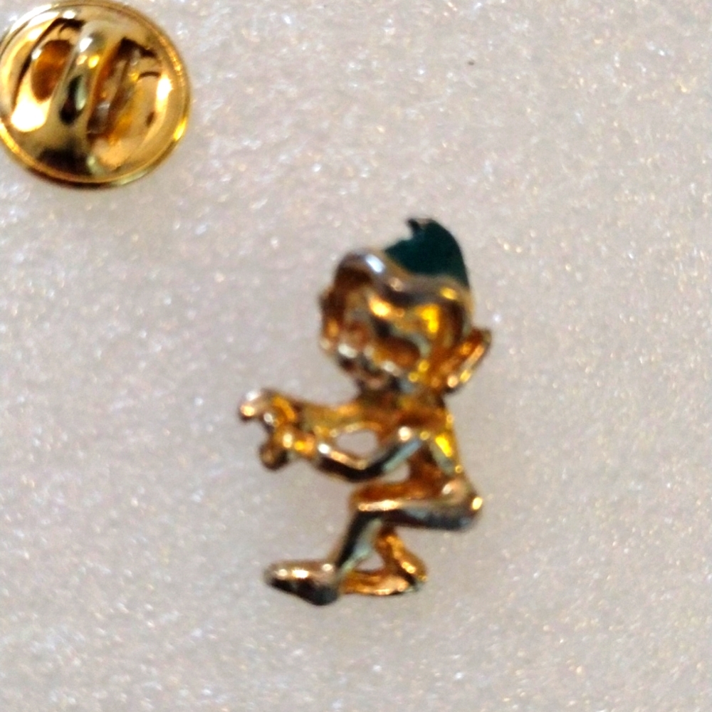 Ballou Reg'd leprechaun lapel pin brooch.